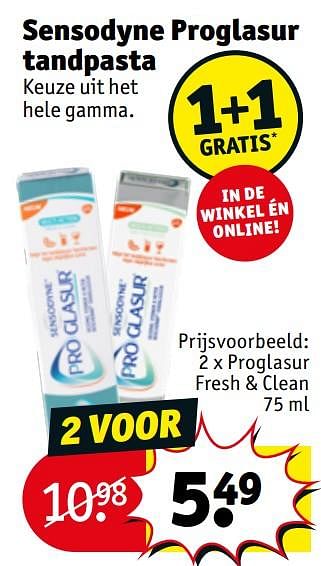 Promoties Proglasur fresh + clean - Sensodyne - Geldig van 26/11/2019 tot 01/12/2019 bij Kruidvat