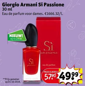 Armani Giorgio si passione eau parfum voor dames - Promotie bij Kruidvat