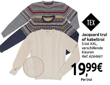 Promoties Jacquard trui of kabeltrui - Tex - Geldig van 20/11/2019 tot 31/12/2019 bij Carrefour