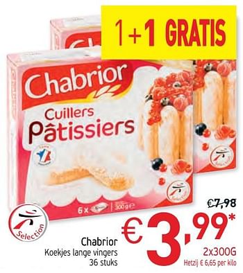 Promoties Chabrior koekjes lange vingers - Chabrior - Geldig van 26/11/2019 tot 31/12/2019 bij Intermarche