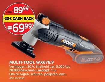 Promoties Multi-tool wx678.9 worx - Worx - Geldig van 04/12/2019 tot 30/12/2019 bij Brico