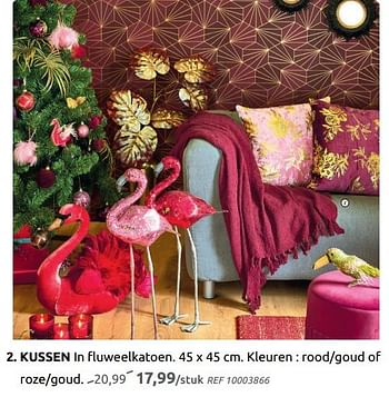 Promoties Kussen in fluweelkatoen - Huismerk - Brico - Geldig van 04/12/2019 tot 30/12/2019 bij Brico