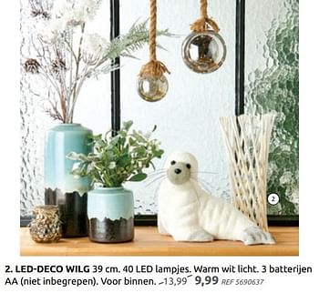 Promoties Led-deco wilg 39 cm. 40 led lampjes. warm wit licht - Huismerk - Brico - Geldig van 04/12/2019 tot 30/12/2019 bij Brico