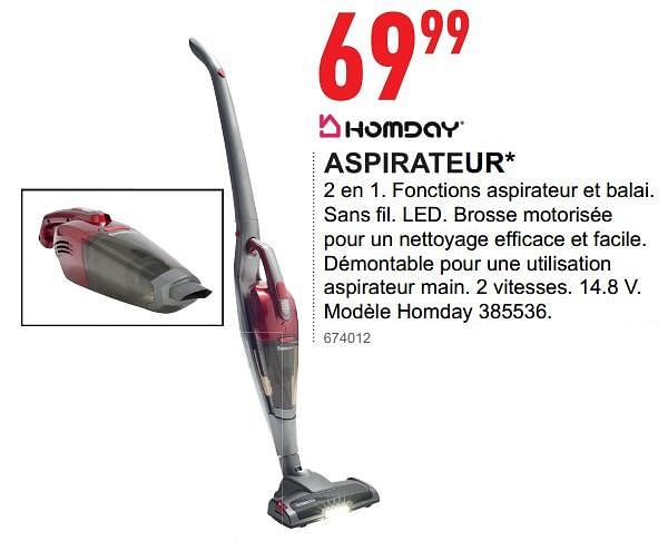 Homday Aspirateur homday 385536 En promotion chez Trafic