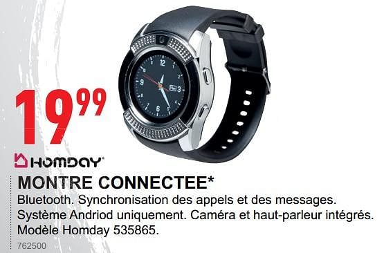 Homday Montre connectee homday 535865 En promotion chez Trafic