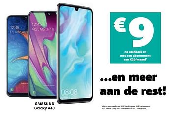 Promoties Samsung galaxy a40 - Samsung - Geldig van 27/11/2019 tot 03/12/2019 bij Base