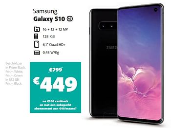 Promoties Samsung galaxy s10 - Samsung - Geldig van 27/11/2019 tot 03/12/2019 bij Base