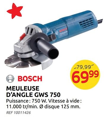 Promotions Bosch meuleuse d`angle gws 750 - Bosch - Valide de 04/12/2019 à 30/12/2019 chez Brico