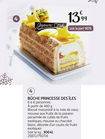 Produit Maison Auchan Ronq Buche Princesse Des Iles En Promotion Chez Auchan Ronq