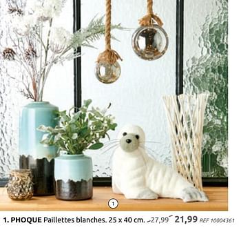 Promotions Phoque paillettes blanches - Produit maison - Brico - Valide de 04/12/2019 à 30/12/2019 chez Brico