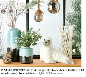 Promotions Saule led déco 39 cm. 40 lampes led blanc chaud - Produit maison - Brico - Valide de 04/12/2019 à 30/12/2019 chez Brico