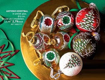 Promoties Antieke kerstbal in antiek glas - Huismerk - BricoPlanit - Geldig van 04/12/2019 tot 30/12/2019 bij BricoPlanit