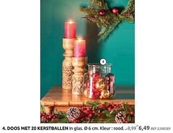 Promoties Doos met 20 kerstballen in glas - Huismerk - BricoPlanit - Geldig van 04/12/2019 tot 30/12/2019 bij BricoPlanit