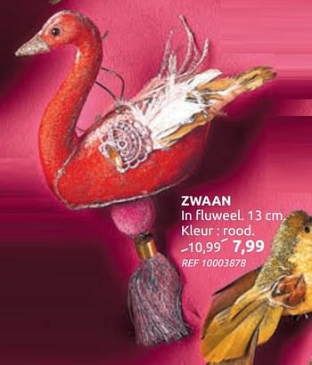 Promotions Zwaan in fluweel - Produit maison - BricoPlanit - Valide de 04/12/2019 à 30/12/2019 chez BricoPlanit