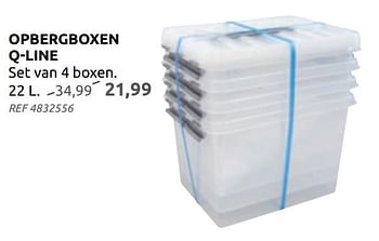 Promoties Opbergboxen q-line set van 4 boxen. 22 l - Sunware - Geldig van 04/12/2019 tot 30/12/2019 bij BricoPlanit