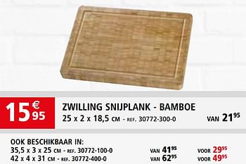 Promoties Zwilling snijplank - bamboe - Zwilling J.A Henckels - Geldig van 25/11/2019 tot 31/12/2019 bij ShopWillems