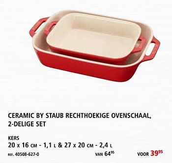 Promoties Ceramic by staub rechthoekige ovenschaal, 2-delige set - Staub - Geldig van 25/11/2019 tot 31/12/2019 bij ShopWillems
