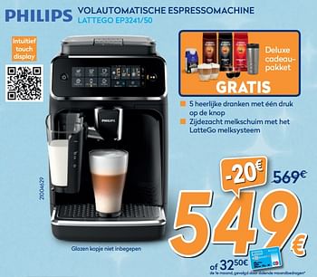 Promoties Philips volautomatische espressomachine lattego ep3241-50 - Philips - Geldig van 03/12/2019 tot 31/12/2019 bij Krefel