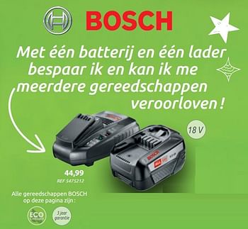 Promoties Batterij - Bosch - Geldig van 04/12/2019 tot 30/12/2019 bij BricoPlanit