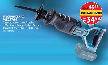 Promoties Reciprozaag ws2976.9 wesco - Wesco - Geldig van 04/12/2019 tot 30/12/2019 bij BricoPlanit