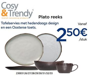 Promoties Plato reeks tafelservies met hedendaags design en een oosterse toets - Cosy & Trendy - Geldig van 03/12/2019 tot 31/12/2019 bij Krefel
