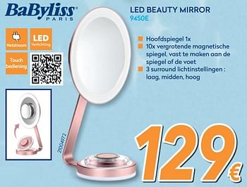 Promoties Babyliss led beauty mirror 9450e - Babyliss - Geldig van 03/12/2019 tot 31/12/2019 bij Krefel