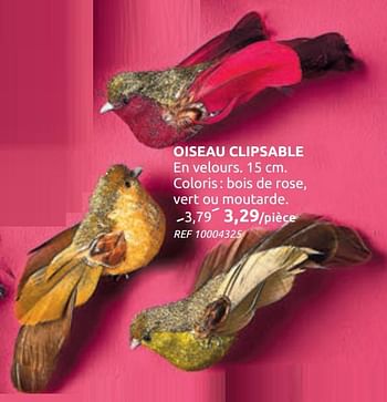 Promotions Oiseau clipsable - Produit maison - BricoPlanit - Valide de 04/12/2019 à 30/12/2019 chez BricoPlanit