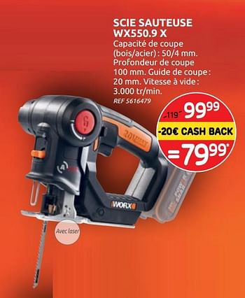 Promotions Scie sauteuse wx550.9 x worx - Worx - Valide de 04/12/2019 à 30/12/2019 chez BricoPlanit