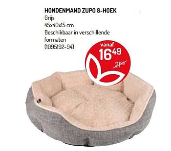 Promoties Hondenmand zupo 8-hoek grijs - Huismerk - Oh'Green - Geldig van 27/11/2019 tot 08/12/2019 bij Oh'Green