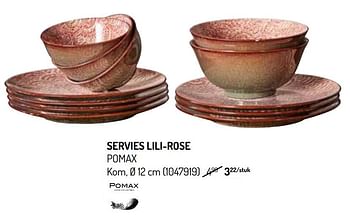 Promoties Servies lili-rose pomax kom - Pomax - Geldig van 27/11/2019 tot 08/12/2019 bij Oh'Green