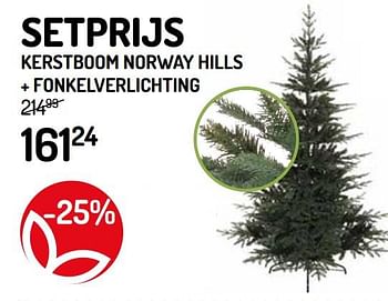 Promoties Setprijs kerstboom norway hills + fonkelverlichting - Huismerk - Oh'Green - Geldig van 27/11/2019 tot 08/12/2019 bij Oh'Green