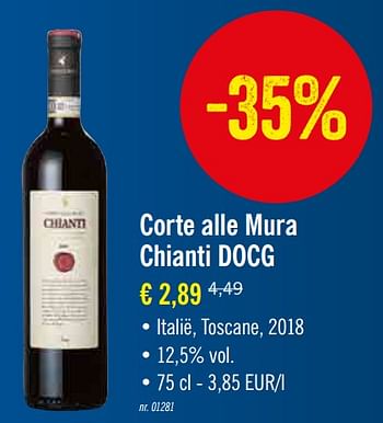 Promoties Corte alle mura chianti docg - Rode wijnen - Geldig van 09/12/2019 tot 14/12/2019 bij Lidl