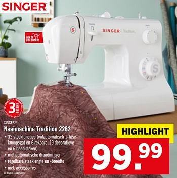 Promoties Singer naaimachine tradition 2282 - Singer - Geldig van 09/12/2019 tot 14/12/2019 bij Lidl
