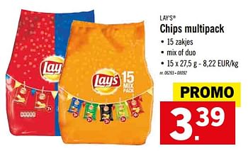 Promoties Chips multipack - Lay's - Geldig van 09/12/2019 tot 14/12/2019 bij Lidl