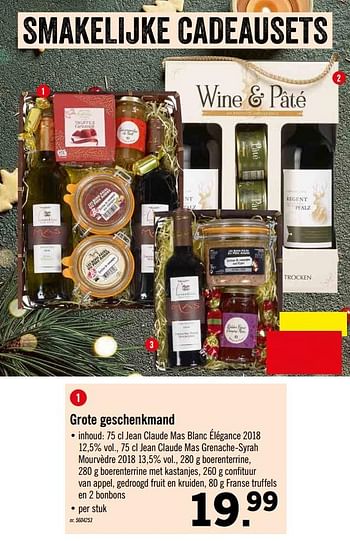 Promoties Grote geschenkmand - Huismerk - Lidl - Geldig van 09/12/2019 tot 14/12/2019 bij Lidl