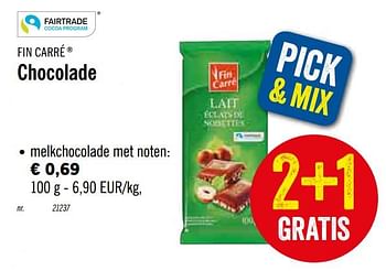 Promoties Chocolade melkchocolade met noten - Fin Carré - Geldig van 09/12/2019 tot 14/12/2019 bij Lidl