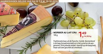 Promoties Morbier au lait cru - Huismerk - Alvo - Geldig van 04/12/2019 tot 10/12/2019 bij Alvo