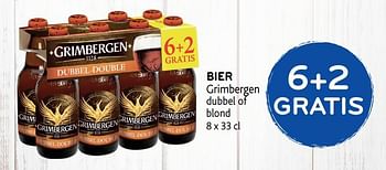 Promoties 6+2 gratis bier grimbergen dubbel of blond - Grimbergen - Geldig van 04/12/2019 tot 17/12/2019 bij Alvo
