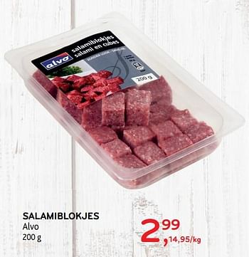 Promoties Salamiblokjes alvo - Huismerk - Alvo - Geldig van 04/12/2019 tot 17/12/2019 bij Alvo