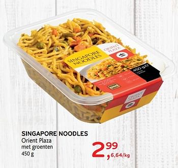 Promoties Singapore noodles orient plaza met groenten - Orient Plaza - Geldig van 04/12/2019 tot 17/12/2019 bij Alvo