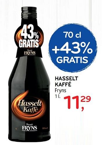 Promoties Hasselt kaffé fryns - Fryns - Geldig van 04/12/2019 tot 17/12/2019 bij Alvo