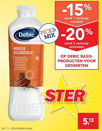 Promoties Chocolademousse - Debic - Geldig van 04/12/2019 tot 17/12/2019 bij Makro