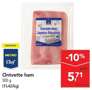 Promoties Ontvette ham - Huismerk - Makro - Geldig van 04/12/2019 tot 17/12/2019 bij Makro