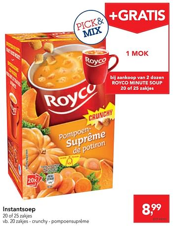 Promoties Instantsoep crunchy - pompoensuprême - Royco - Geldig van 04/12/2019 tot 17/12/2019 bij Makro