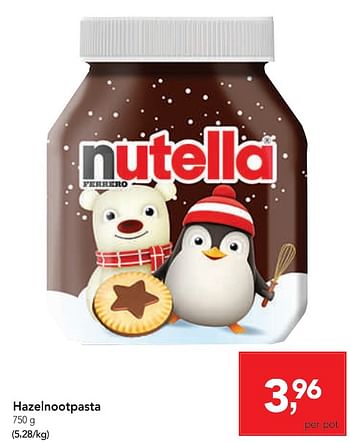 Promotions Hazelnootpasta - Nutella - Valide de 04/12/2019 à 17/12/2019 chez Makro