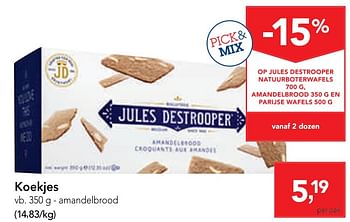 Promoties Koekjes amandelbrood - Jules Destrooper - Geldig van 04/12/2019 tot 17/12/2019 bij Makro