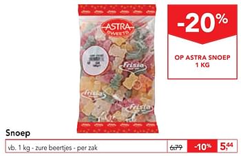 Promoties Snoep zure beertjes - Astra - Geldig van 04/12/2019 tot 17/12/2019 bij Makro