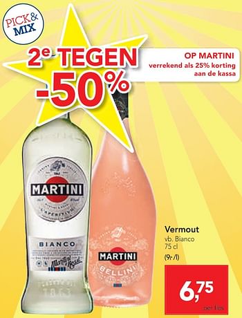 Promoties Vermout bianco - Martini - Geldig van 04/12/2019 tot 17/12/2019 bij Makro