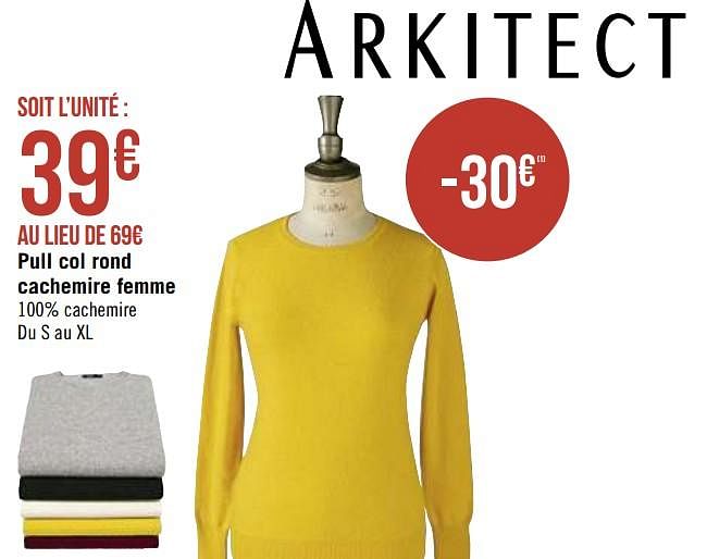 Arkitect Femme Pull col rond cachemire femme En promotion chez