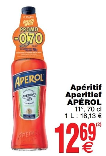Promoties Apéritif aperitief apérol - Aperol - Geldig van 03/12/2019 tot 09/12/2019 bij Cora